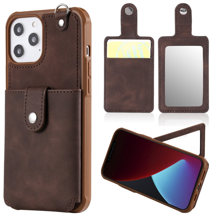 Custodia protettiva iPhone 12 con specchio e slot carte