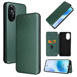Struttura in fibra di carbonio Flip orizzontale magnetico Custodia in pelle TPU + PC + PU con slot per schede, For Huawei nova 8 5G, For vivo Y52s 5G / iQOO U3