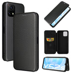 Struttura in fibra di carbonio Flip orizzontale magnetico Custodia in pelle TPU + PC + PU con slot per schede, For Huawei nova 8 5G, For vivo Y52s 5G / iQOO U3