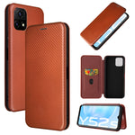 Struttura in fibra di carbonio Flip orizzontale magnetico Custodia in pelle TPU + PC + PU con slot per schede, For Huawei nova 8 5G, For vivo Y52s 5G / iQOO U3