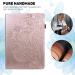 Custodia in pelle flip orizzontale con motivo in rilievo pavone TPU + PU con supporto e slot per carte e portafoglio e funzione sleep / wake-up, For Huawei Mediapad Enjoy Tablet 2 10.1, For Huawei MediaPad M5 lite 10.1, For Huawei MatePad 10.4         ...