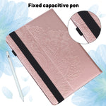 Custodia in pelle flip orizzontale con motivo in rilievo pavone TPU + PU con supporto e slot per carte e portafoglio e funzione sleep / wake-up, For Huawei Mediapad Enjoy Tablet 2 10.1, For Huawei MediaPad M5 lite 10.1, For Huawei MatePad 10.4         ...