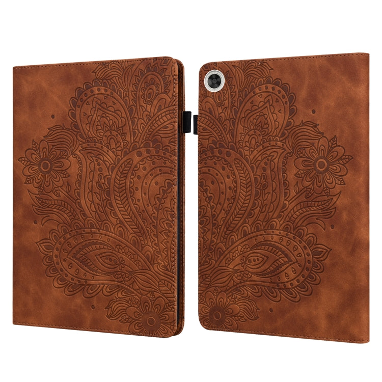 Custodia in pelle flip orizzontale con motivo in rilievo pavone TPU + PU con supporto e slot per carte e portafoglio e funzione sleep / wake-up, For Huawei Mediapad Enjoy Tablet 2 10.1, For Huawei MediaPad M5 lite 10.1, For Huawei MatePad 10.4         ...