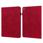 Custodia in pelle flip orizzontale con motivo in rilievo pavone TPU + PU con supporto e slot per carte e portafoglio e funzione sleep / wake-up, For Huawei Mediapad Enjoy Tablet 2 10.1, For Huawei MediaPad M5 lite 10.1, For Huawei MatePad 10.4         ...