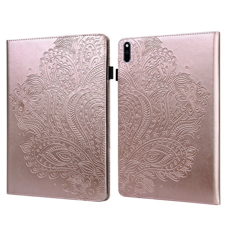 Custodia in pelle flip orizzontale con motivo in rilievo pavone TPU + PU con supporto e slot per carte e portafoglio e funzione sleep / wake-up, For Huawei Mediapad Enjoy Tablet 2 10.1, For Huawei MediaPad M5 lite 10.1, For Huawei MatePad 10.4         ...