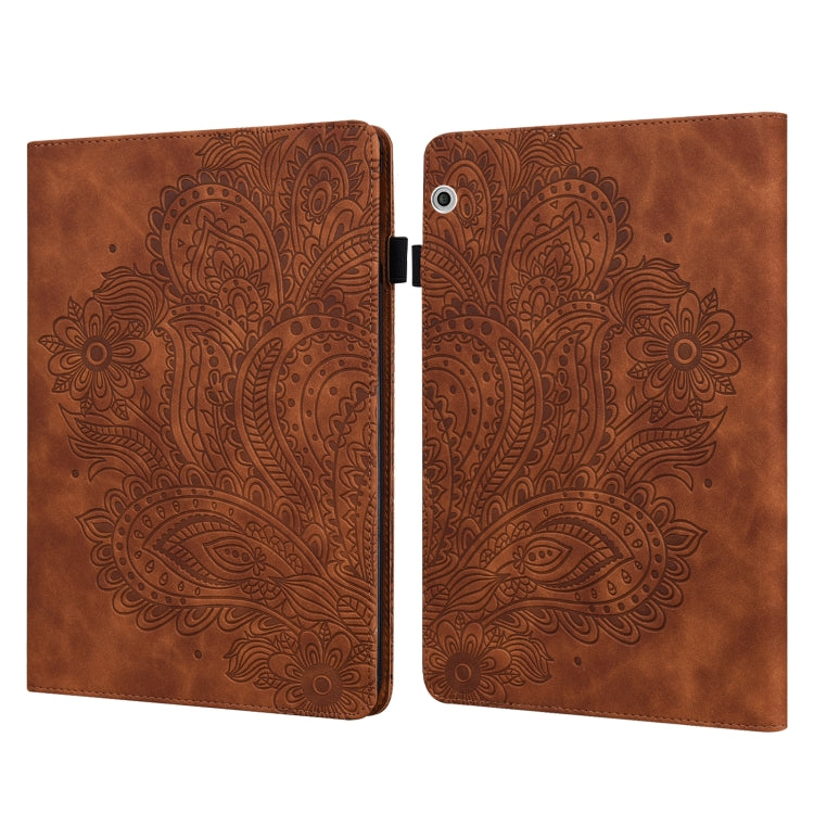 Custodia in pelle flip orizzontale con motivo in rilievo pavone TPU + PU con supporto e slot per carte e portafoglio e funzione sleep / wake-up, For Huawei Mediapad Enjoy Tablet 2 10.1, For Huawei MediaPad M5 lite 10.1, For Huawei MatePad 10.4         ...