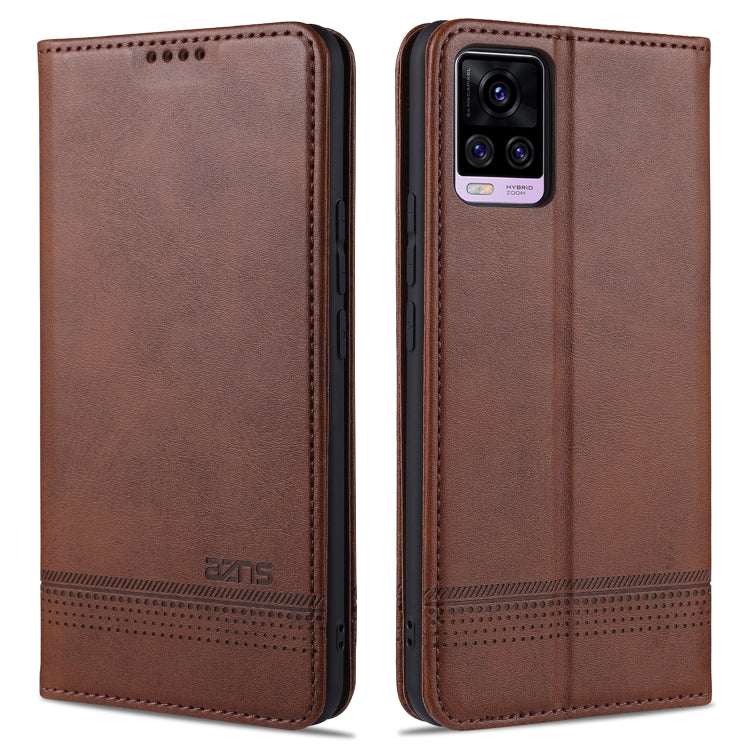 Custodia in pelle a vibrazione orizzontale con struttura in vitello magnetico ZNS con slot per carte, supporto e portafoglio, For vivo V20 Pro / S7, For Xiaomi Mi Note 10 Lite