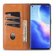 AZNS Custodia in pelle a vibrazione orizzontale con struttura in vitello magnetico con slot per carte, supporto e portafoglio, For Oppo Reno5 5G, For Oppo Reno5 Pro 5G, For Xiaomi Redmi Note 9 5G