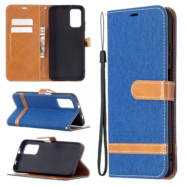Custodia portafoglio in pelle e denim per Samsung Galaxy A32 5G
