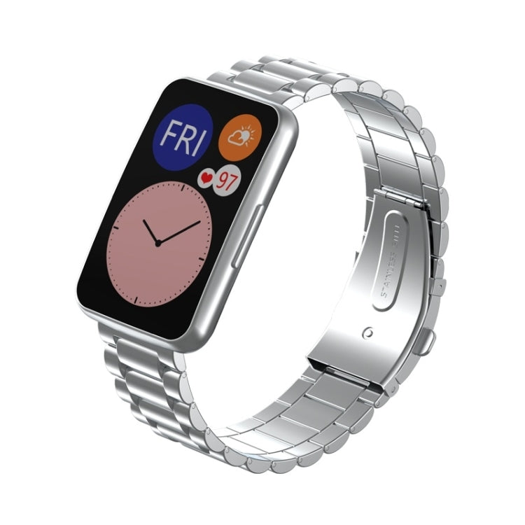 Per Huawei Watch Fit cinturino di ricambio in metallo con tre perline