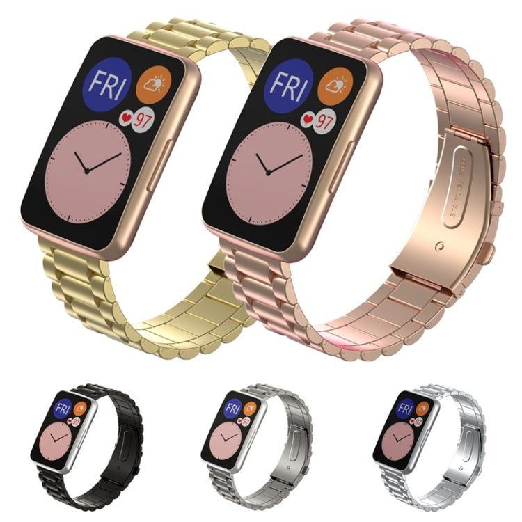 Per Huawei Watch Fit cinturino di ricambio in metallo con tre perline