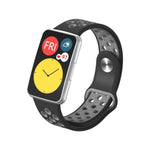 Per cinturino di ricambio per cinturino di ricambio con fibbia inversa bicolore in silicone Huawei Watch Fit