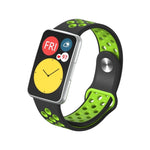 Per cinturino di ricambio per cinturino di ricambio con fibbia inversa bicolore in silicone Huawei Watch Fit