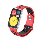 Per cinturino di ricambio per cinturino di ricambio con fibbia inversa bicolore in silicone Huawei Watch Fit