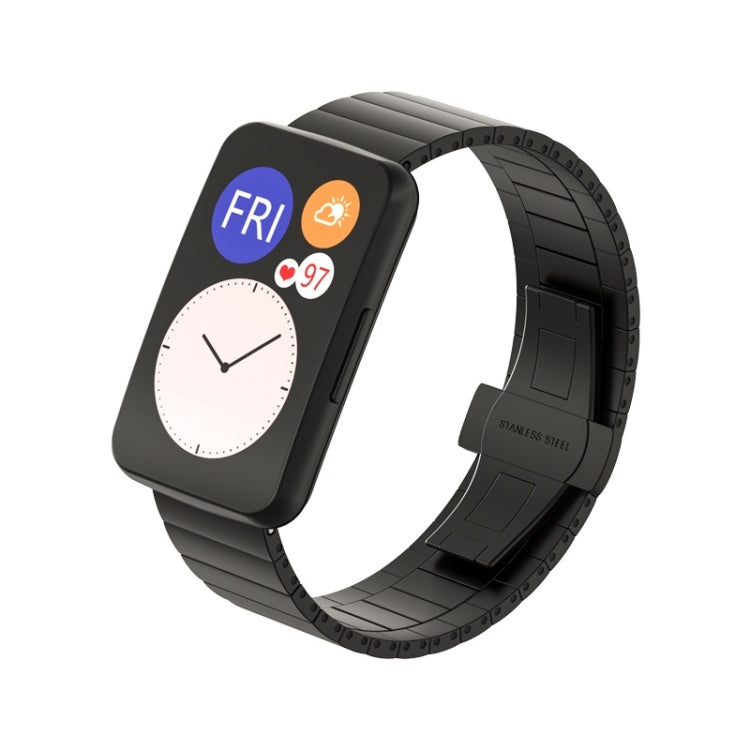 Per cinturino di ricambio per cinturino di ricambio in metallo con giunto di bambù per Huawei Watch Fit