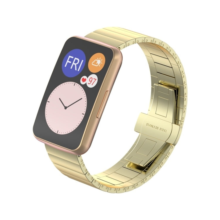 Per cinturino di ricambio per cinturino di ricambio in metallo con giunto di bambù per Huawei Watch Fit