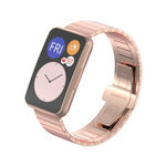Per cinturino di ricambio per cinturino di ricambio in metallo con giunto di bambù per Huawei Watch Fit
