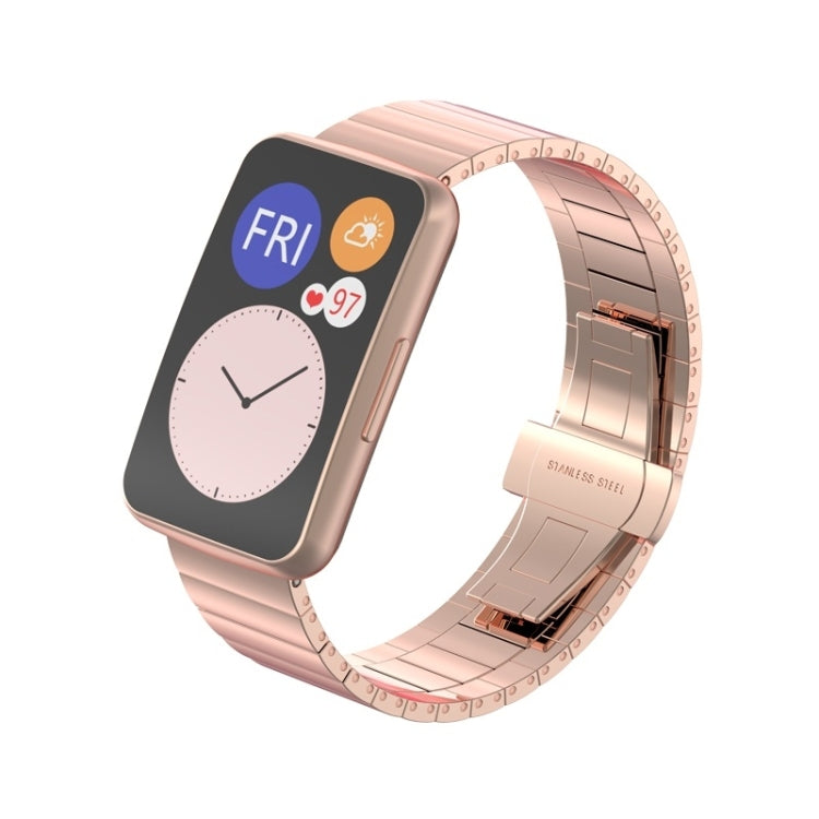 Per cinturino di ricambio per cinturino di ricambio in metallo con giunto di bambù per Huawei Watch Fit
