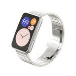 Per cinturino di ricambio per cinturino di ricambio in metallo con giunto di bambù per Huawei Watch Fit