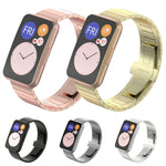 Per cinturino di ricambio per cinturino di ricambio in metallo con giunto di bambù per Huawei Watch Fit