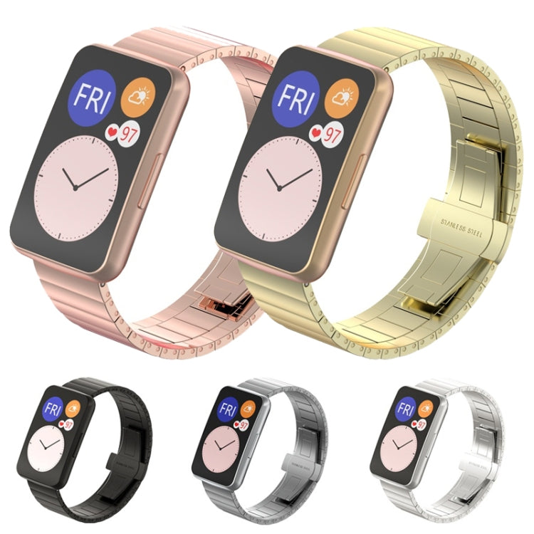 Per cinturino di ricambio per cinturino di ricambio in metallo con giunto di bambù per Huawei Watch Fit