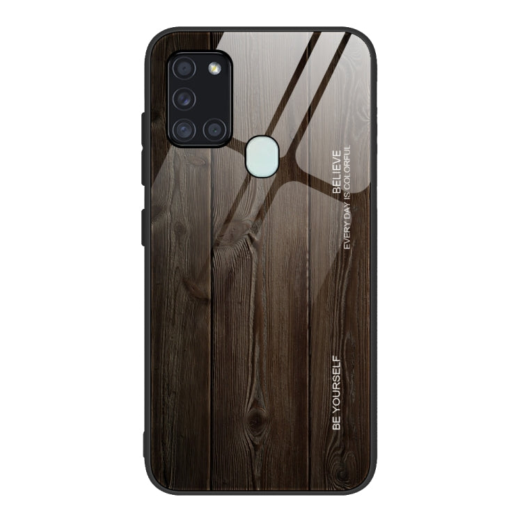 Custodia vetro effetto legno per Samsung Galaxy A21s