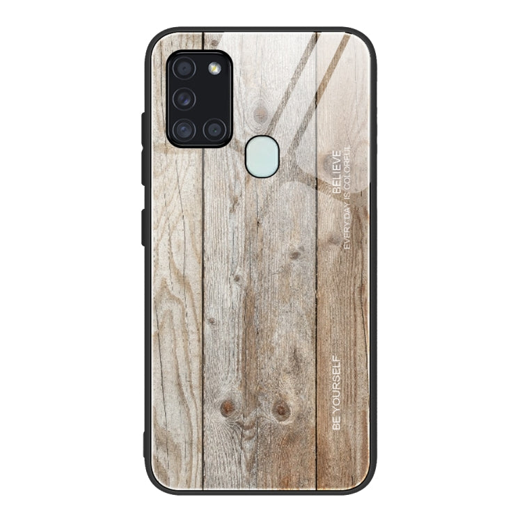 Custodia vetro effetto legno per Samsung Galaxy A21s