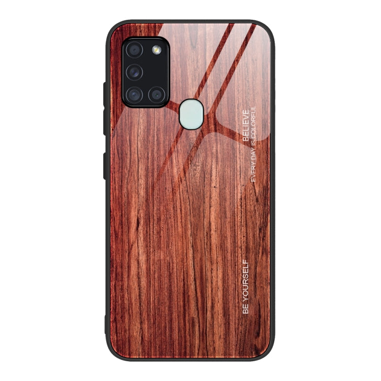 Custodia vetro effetto legno per Samsung Galaxy A21s