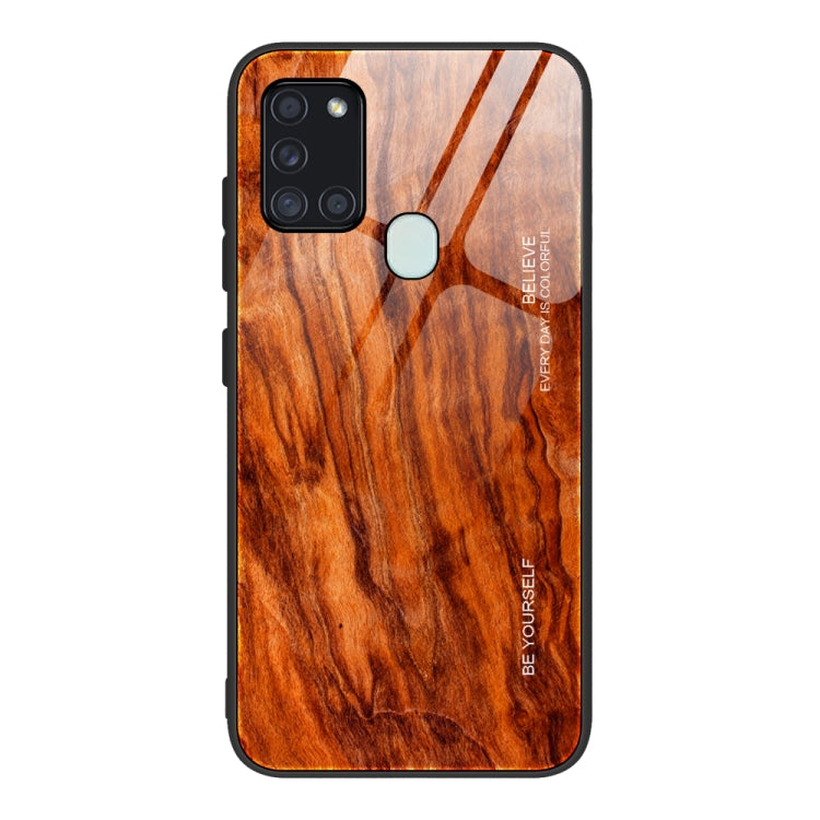 Custodia vetro effetto legno per Samsung Galaxy A21s