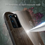 Custodia protettiva in vetro con venature del legno, For Huawei P40, For Huawei P40 Pro
