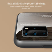 Custodia protettiva in vetro con venature del legno, For Huawei P40, For Huawei P40 Pro