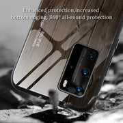 Custodia protettiva in vetro con venature del legno, For Huawei P40, For Huawei P40 Pro