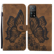 Custodia in pelle a vibrazione orizzontale con goffratura farfalle effetto pelle retrò con supporto, slot per carte e portafoglio, For Xiaomi Mi 10T Pro 5G, For Xiaomi Mi 10T Lite 5G