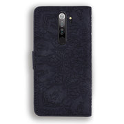 Custodia in pelle goffrata con design a doppia piegatura Mandala motivo vitello con portafoglio e porta carte e fessure per carte, For Xiaomi Redmi 7 / Redmi Y3, For Xiaomi Redmi Note 8, For Xiaomi Redmi Note 8 Pro, For Galaxy A10s, For Galaxy A20s    ...