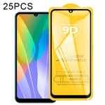 25 pellicole in vetro temperato a schermo intero con colla piena 9D, For Huawei Y6p, For Huawei Y8p, For Huawei Y7a, For Huawei Y9a