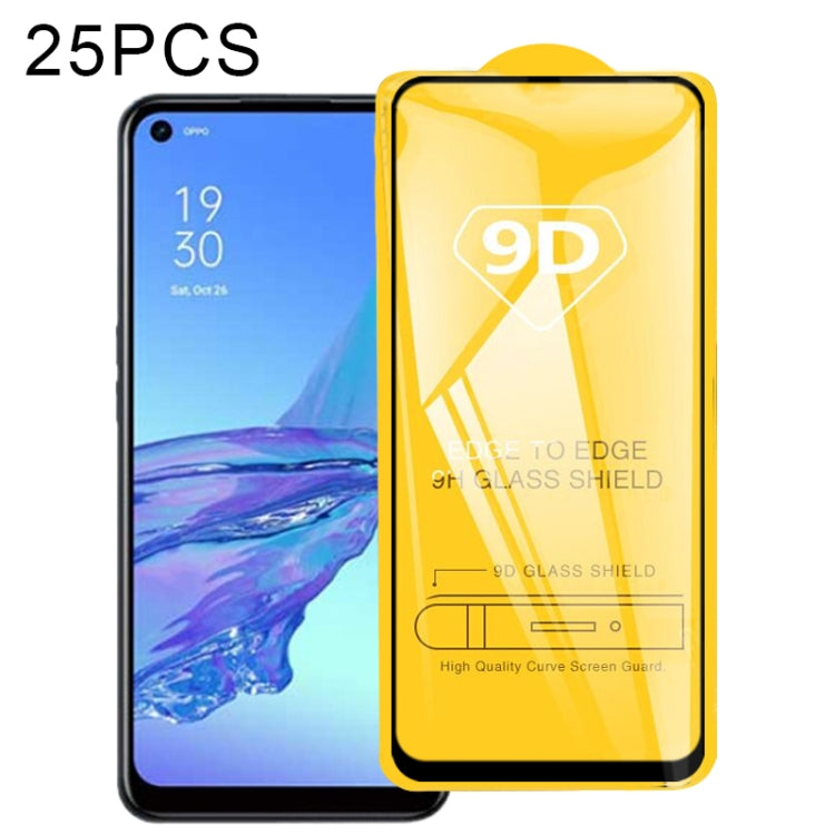 25 pellicole in vetro temperato a schermo intero con colla piena 9D, For OPPO F17, For OPPO F17 Pro, For OPPO A32 2020