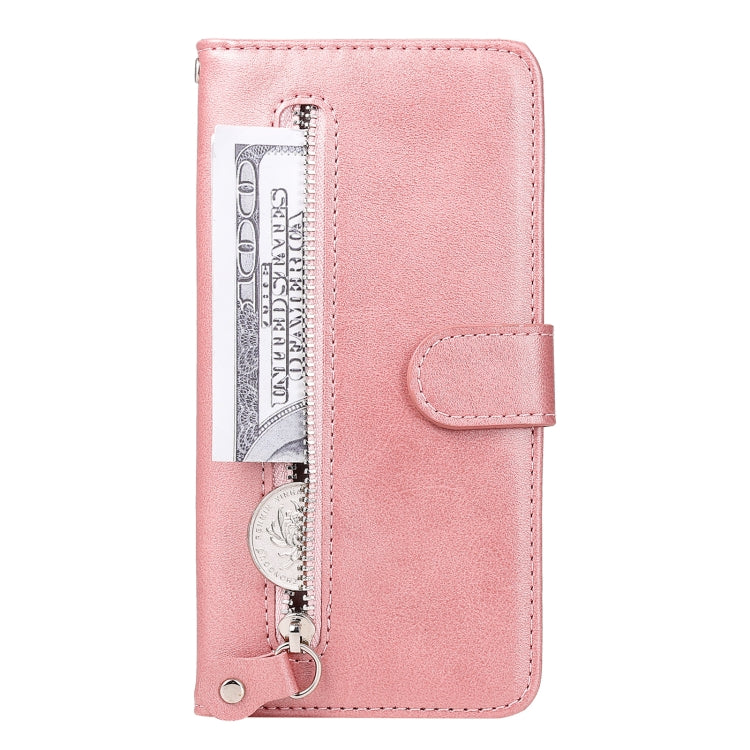 Custodia portafoglio in pelle con zip per smartphone compatibili