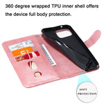 Custodia portafoglio in pelle con zip per smartphone compatibili