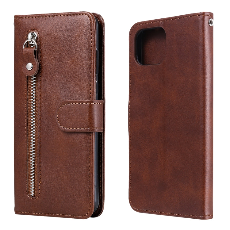 Custodia portafoglio in pelle con zip per smartphone compatibili