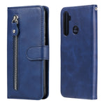 Custodia portafoglio in pelle con zip per smartphone compatibili