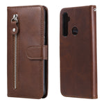 Custodia portafoglio in pelle con zip per smartphone compatibili