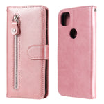 Custodia portafoglio in pelle con zip per smartphone compatibili