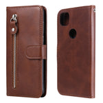 Custodia portafoglio in pelle con zip per smartphone compatibili