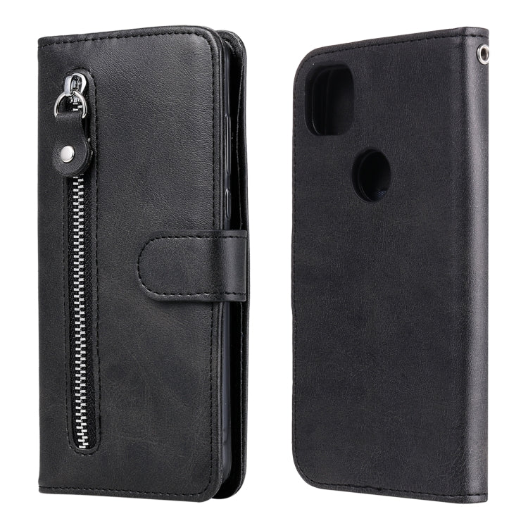 Custodia portafoglio in pelle con zip per smartphone compatibili
