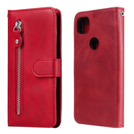 Custodia portafoglio in pelle con zip per smartphone compatibili
