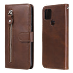 Custodia portafoglio in pelle con zip per smartphone compatibili