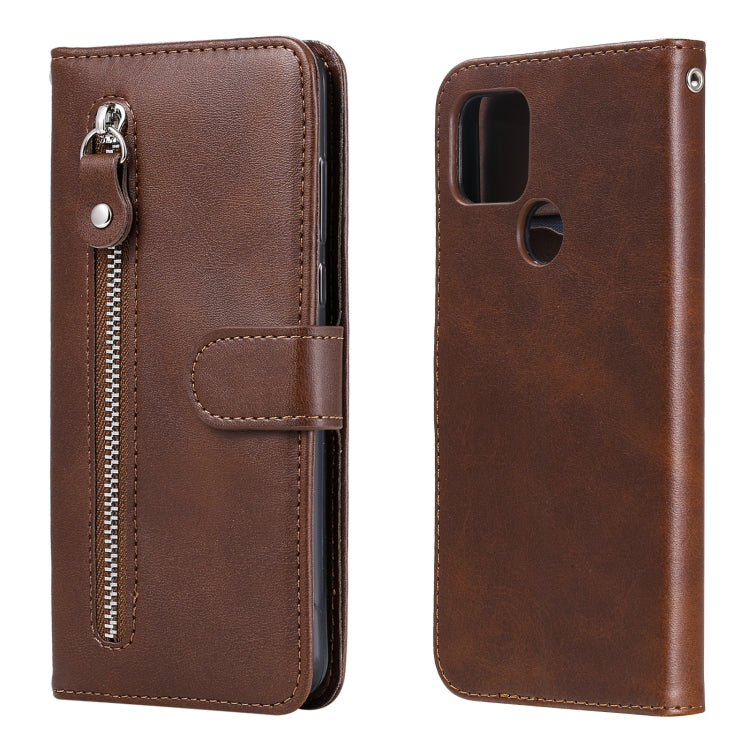 Custodia portafoglio in pelle con zip per smartphone compatibili