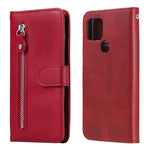 Custodia portafoglio in pelle con zip per smartphone compatibili