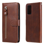 Custodia portafoglio in pelle con zip per Redmi Note 9 e Poco M3