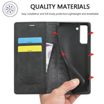 Custodia portafoglio TPU e pelle per Samsung Galaxy S21 5G